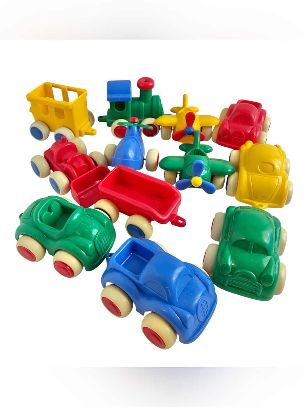 Viking Toys Vintage Preschool Toy Vehicle Lot Cars Truck Train Airplane Trailer